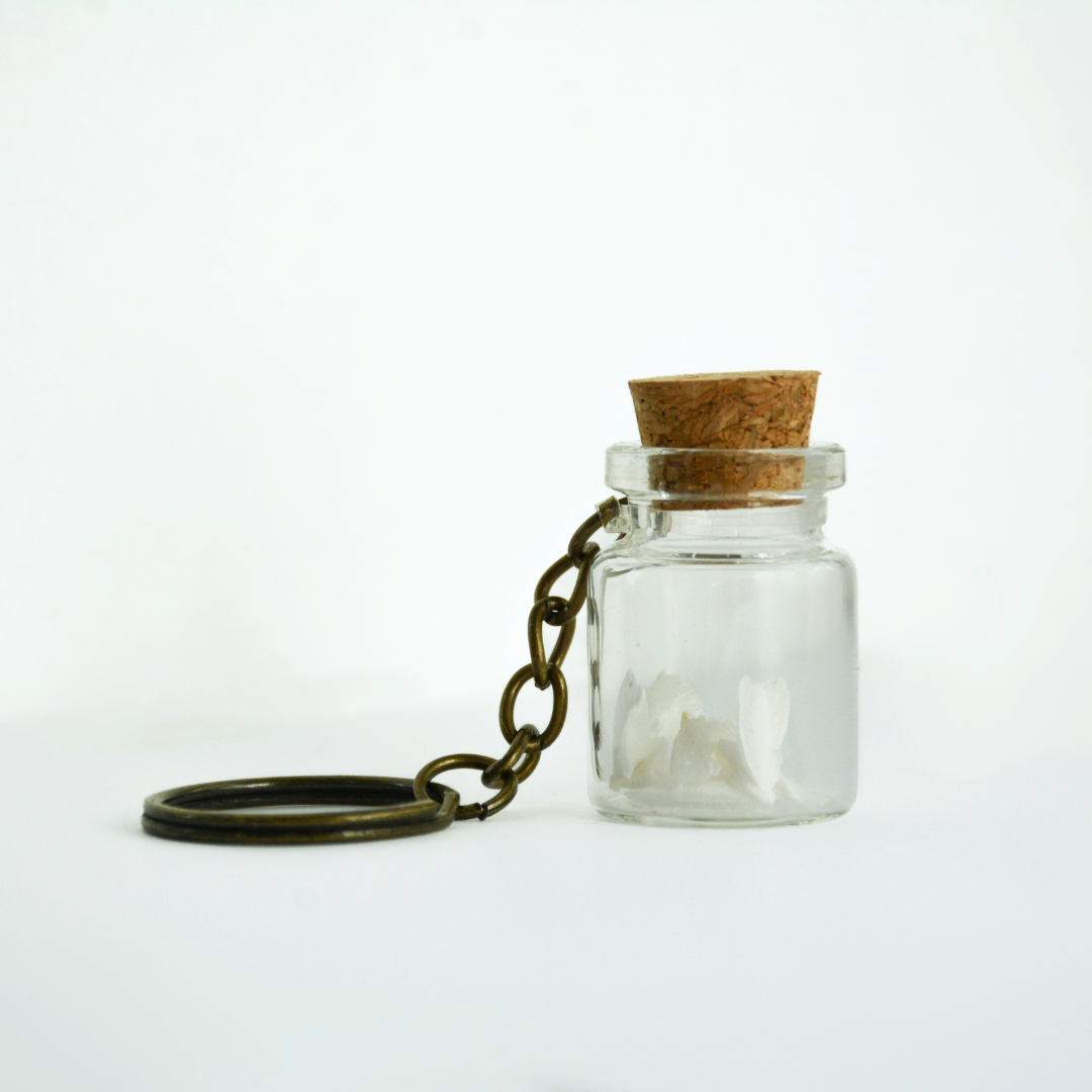 Peace Dove Jar Keychains